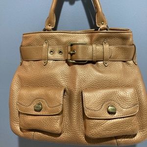 COLE HAAN Metallic Gold Leather Satchel/Tote